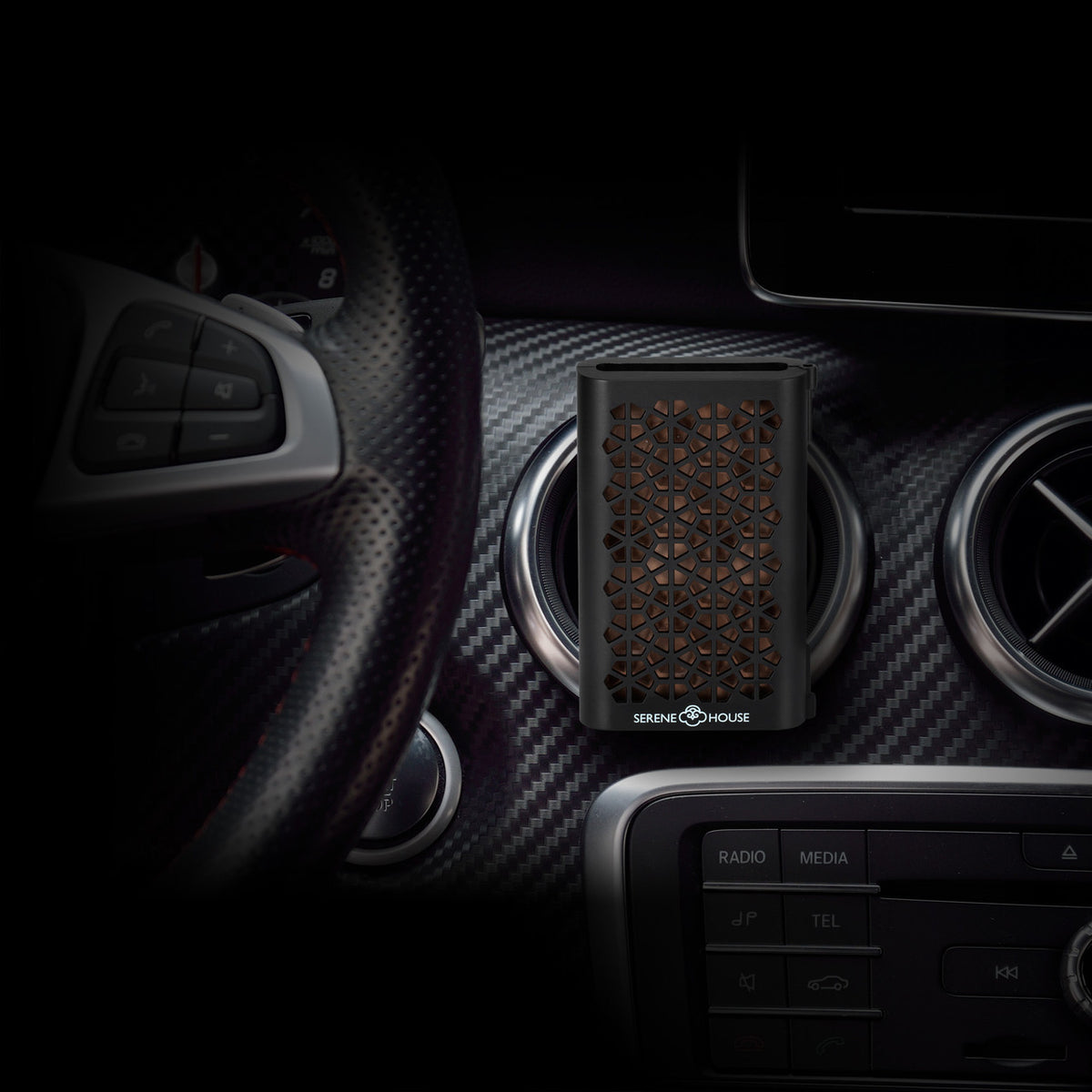 Puccini Black Lava Rock Car Vent Clip