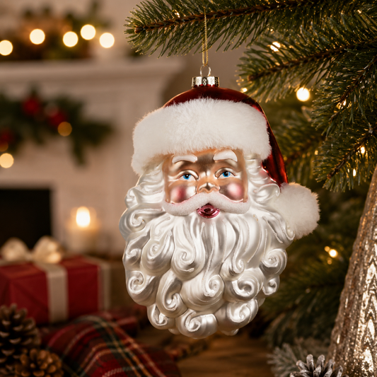 10" Red Santa Head Ornament