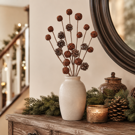 Rust Bell Pine Cone Spray