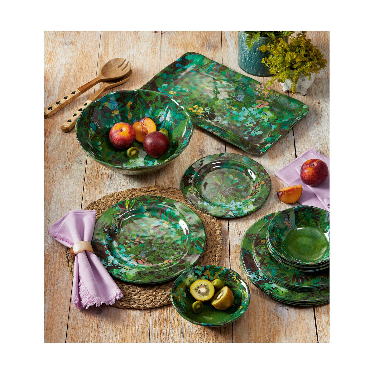 Botanica Melamine Serving Bowl Multi Summer
