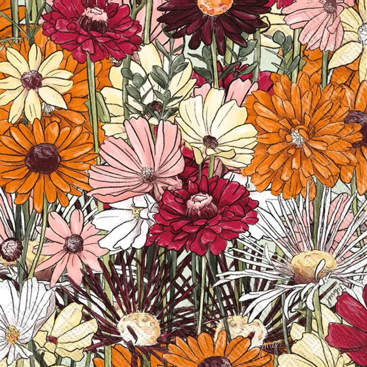 Blooming Garden Fall Decorative Paper Napkins Pack of 20