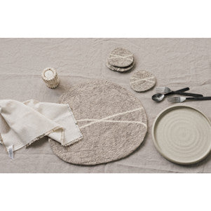 Striato Felt Wool Placemat - Flint