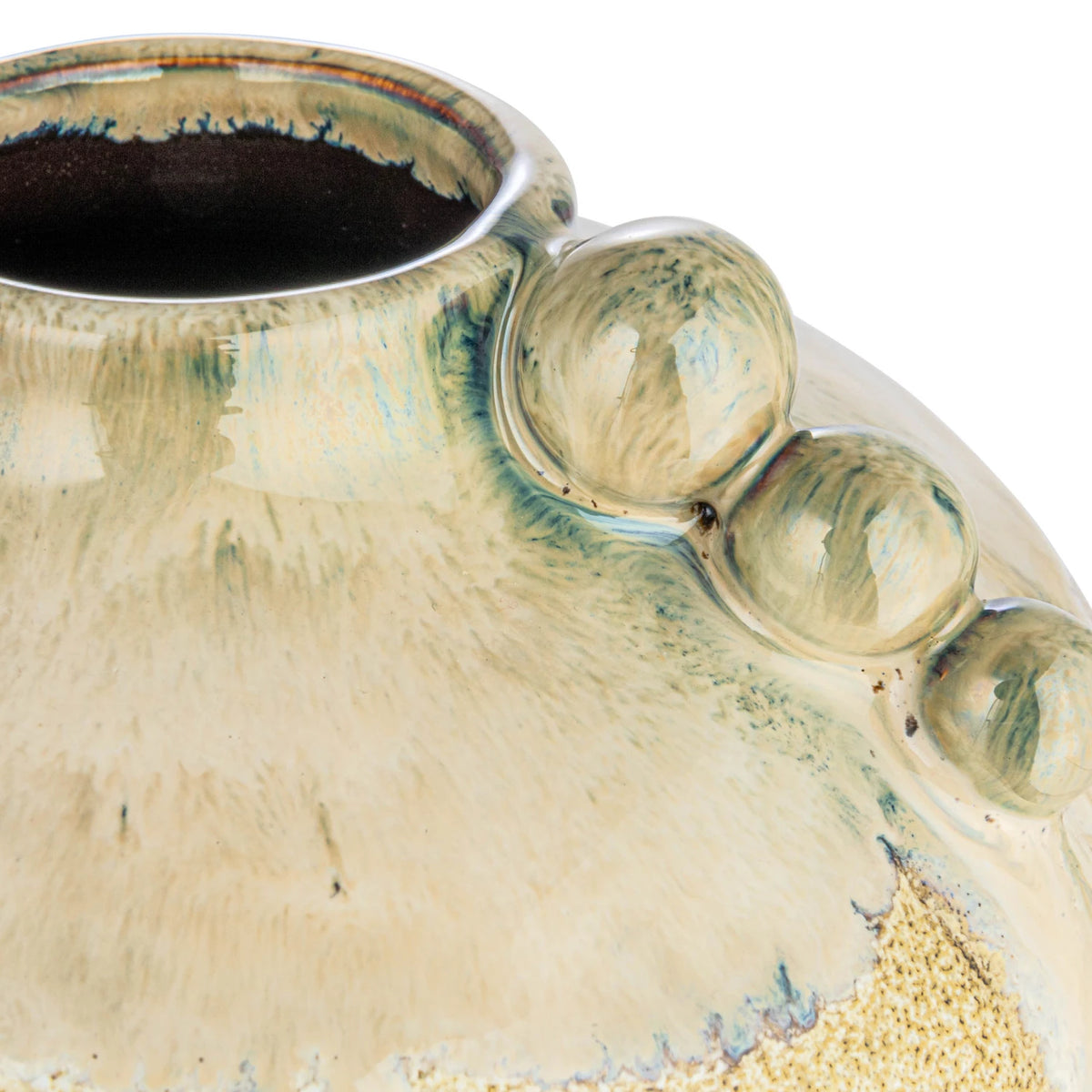 Stoneware Vase with Multicolor Reactive Glaze