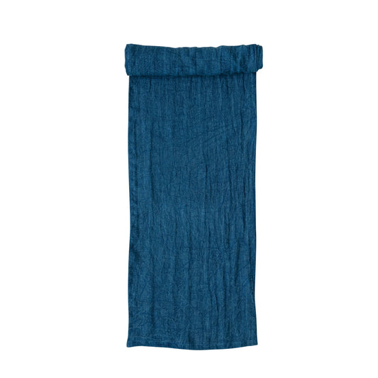 Navy Blue Stonewashed Linen Table Runner