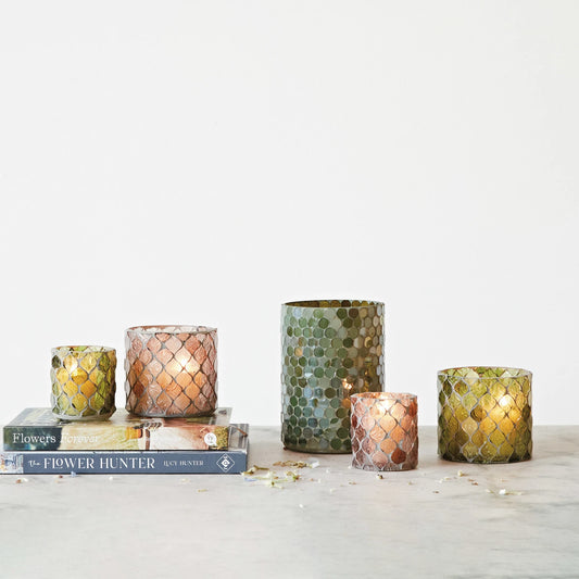 Recycled Glass Mosaic Tealight Holder