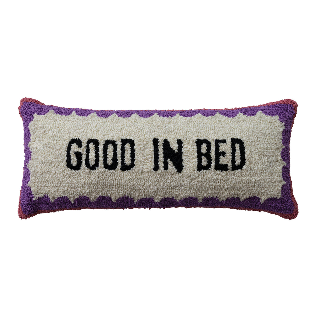 Cotton Tufted Lumbar Pillow "Good In Bed"
