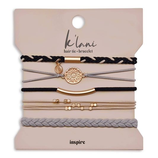 "Inspire" Flower Charm Hair Tie Bracelets