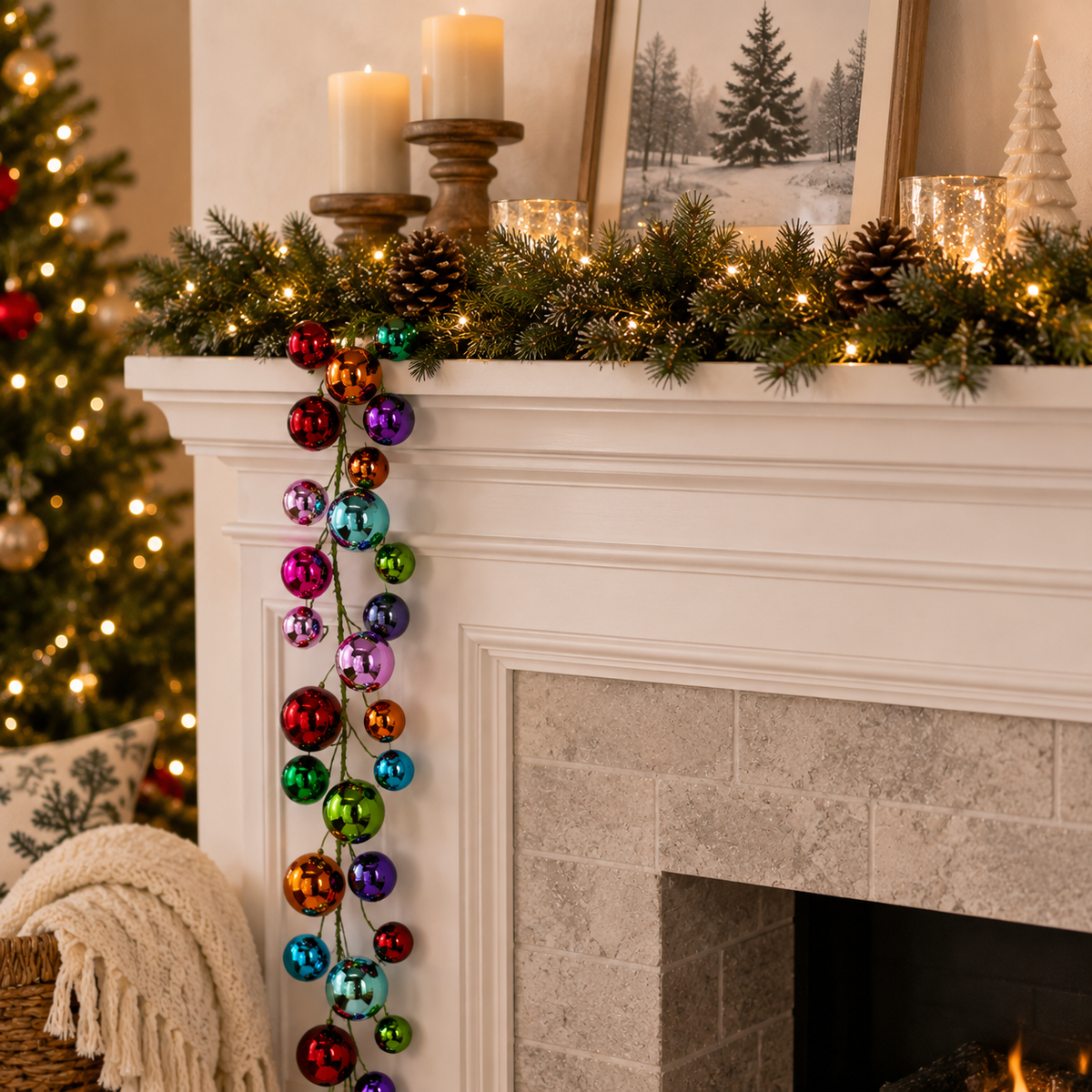 6' Multicolor Ball Garland