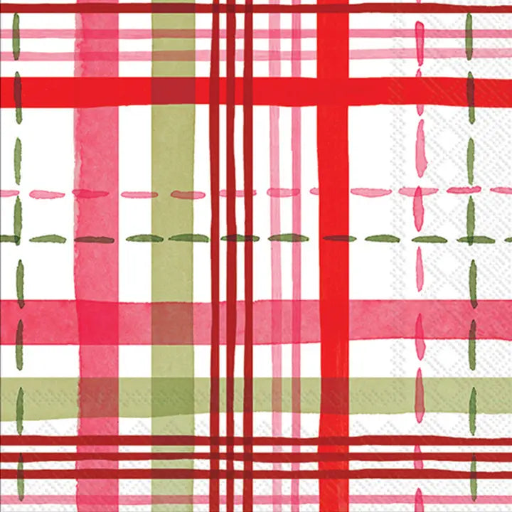 Merry Berry Plaid Christmas Decorative Paper Napkins Pack of 20