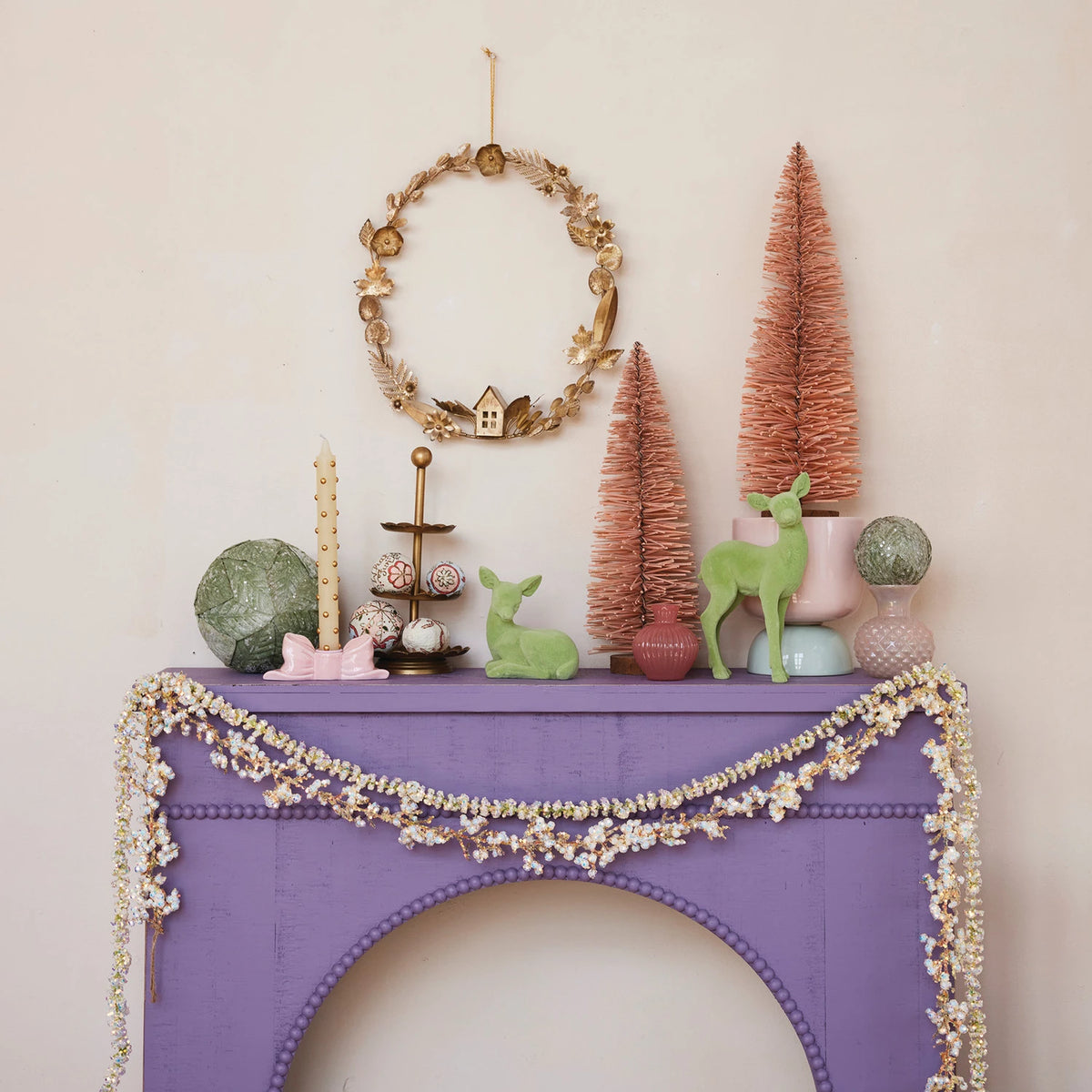 72"L Foam Garland with Iridescent Glitter, Multi Color