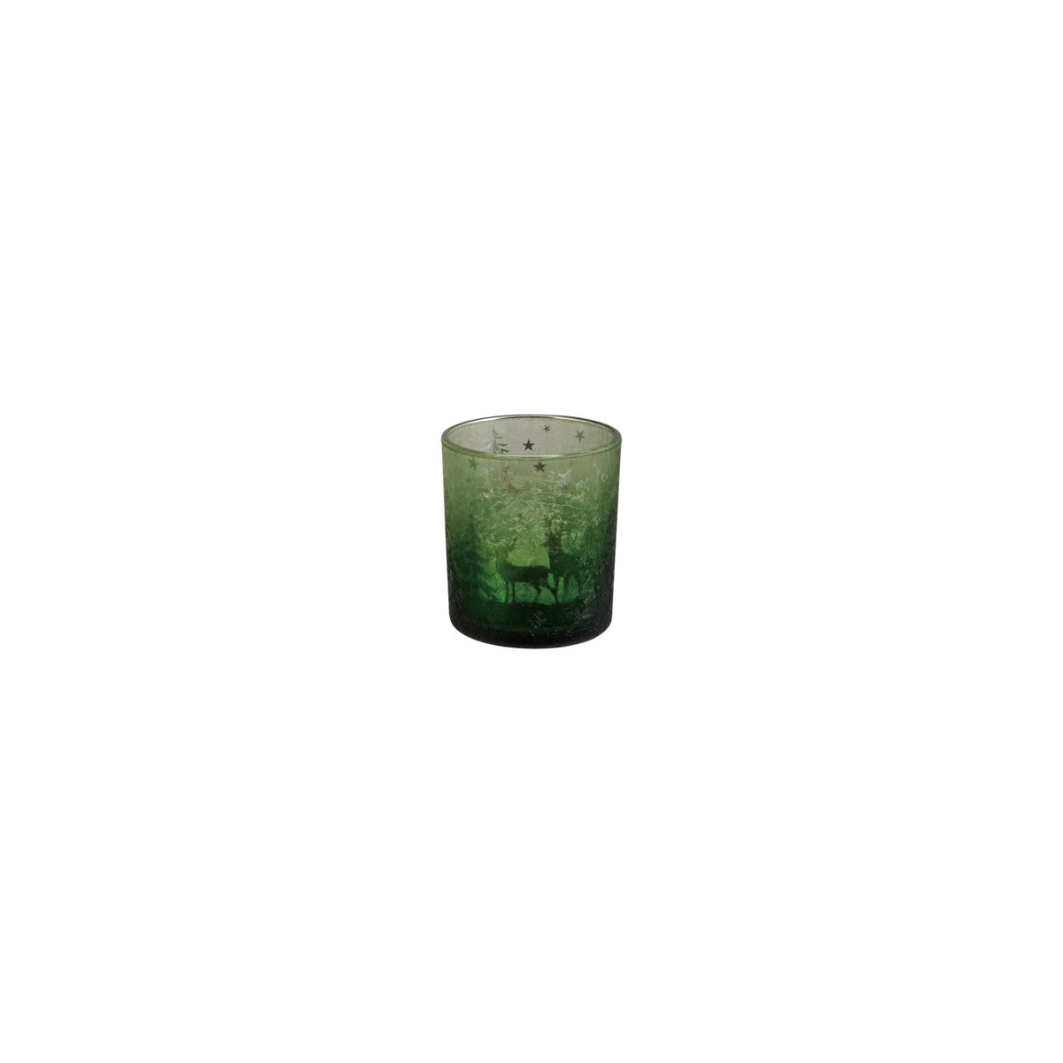 Mercury Glass Tealight/Votive Holder with Laser Etched Scene