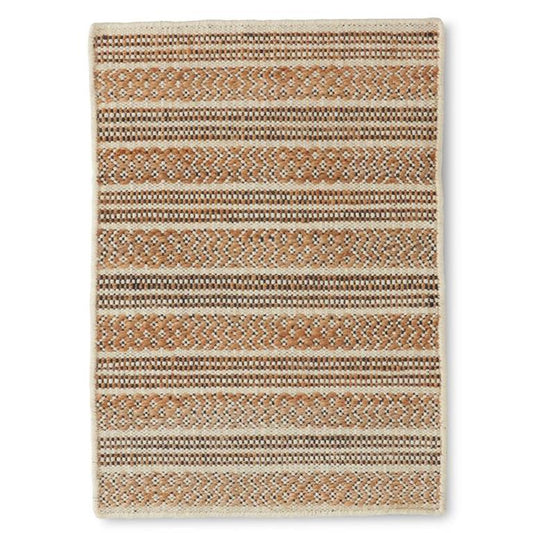 Natural Brown & Black Jute Striped Rug