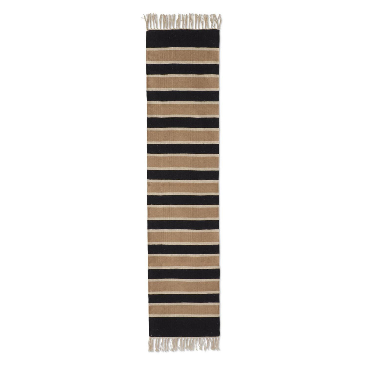 Black and Tan Striped Table Runner