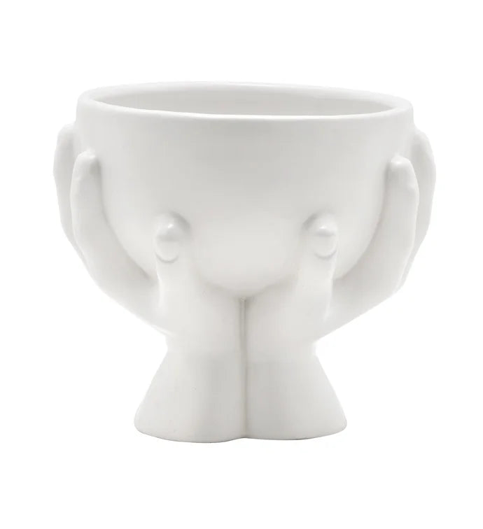 White Bowl with Hands