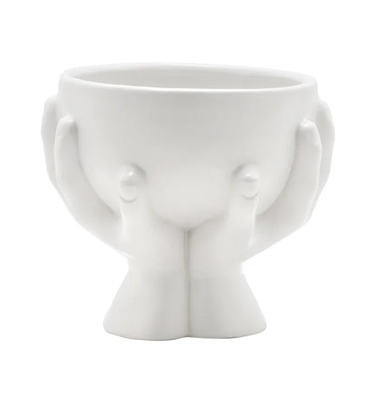 White Bowl with Hands